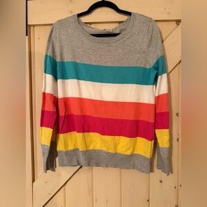 Liz Claiborne Colorful Gray Sweater Size Large